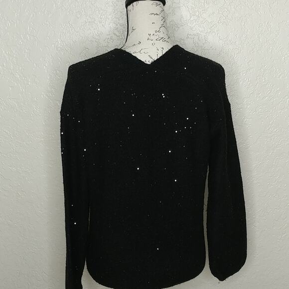 LOFT Sequin Sweater Black Size XS - Picture 3 of 5